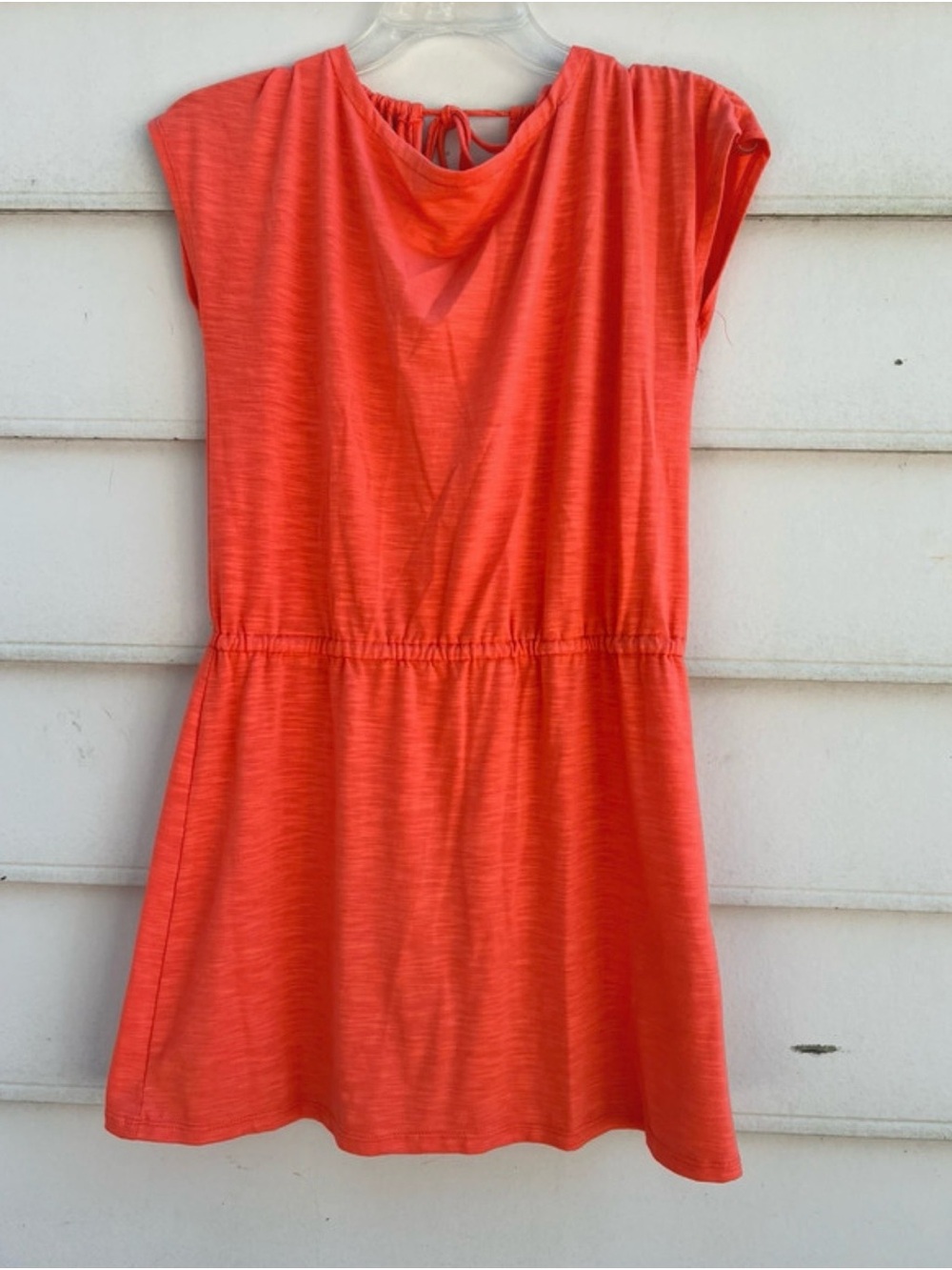 Anthropologie Coral Orange Casual Tie-Back Dress